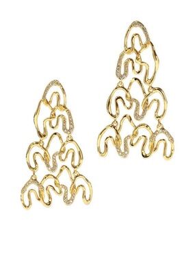 Alexis Bittar Gold-Tone Crystal Link Drop Earrings - Women Jewelry